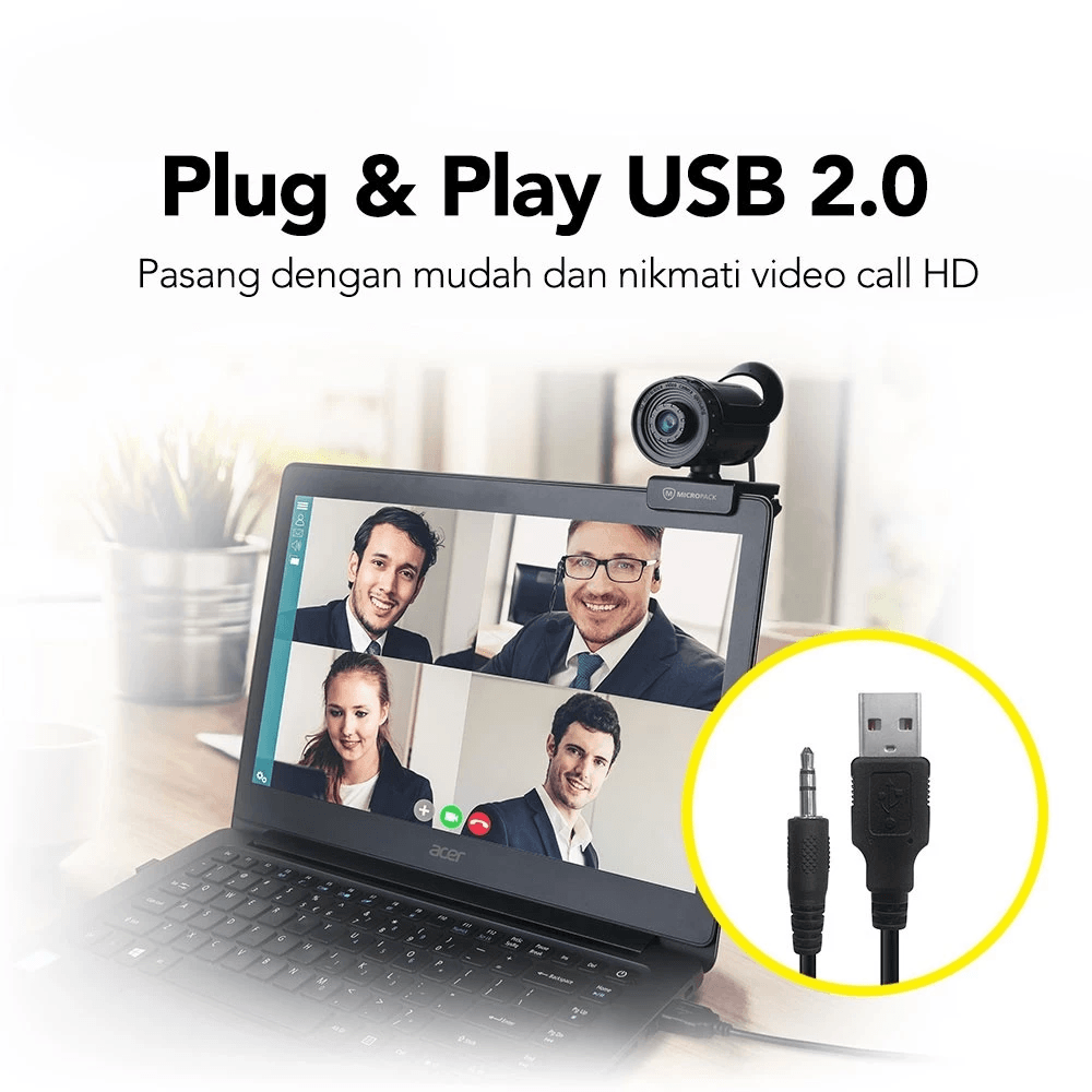 Micropack Webcam HD 720P - Built-in Noise Isolating Mic - Beauty Effect - MWB-11 - SFI Group - 4