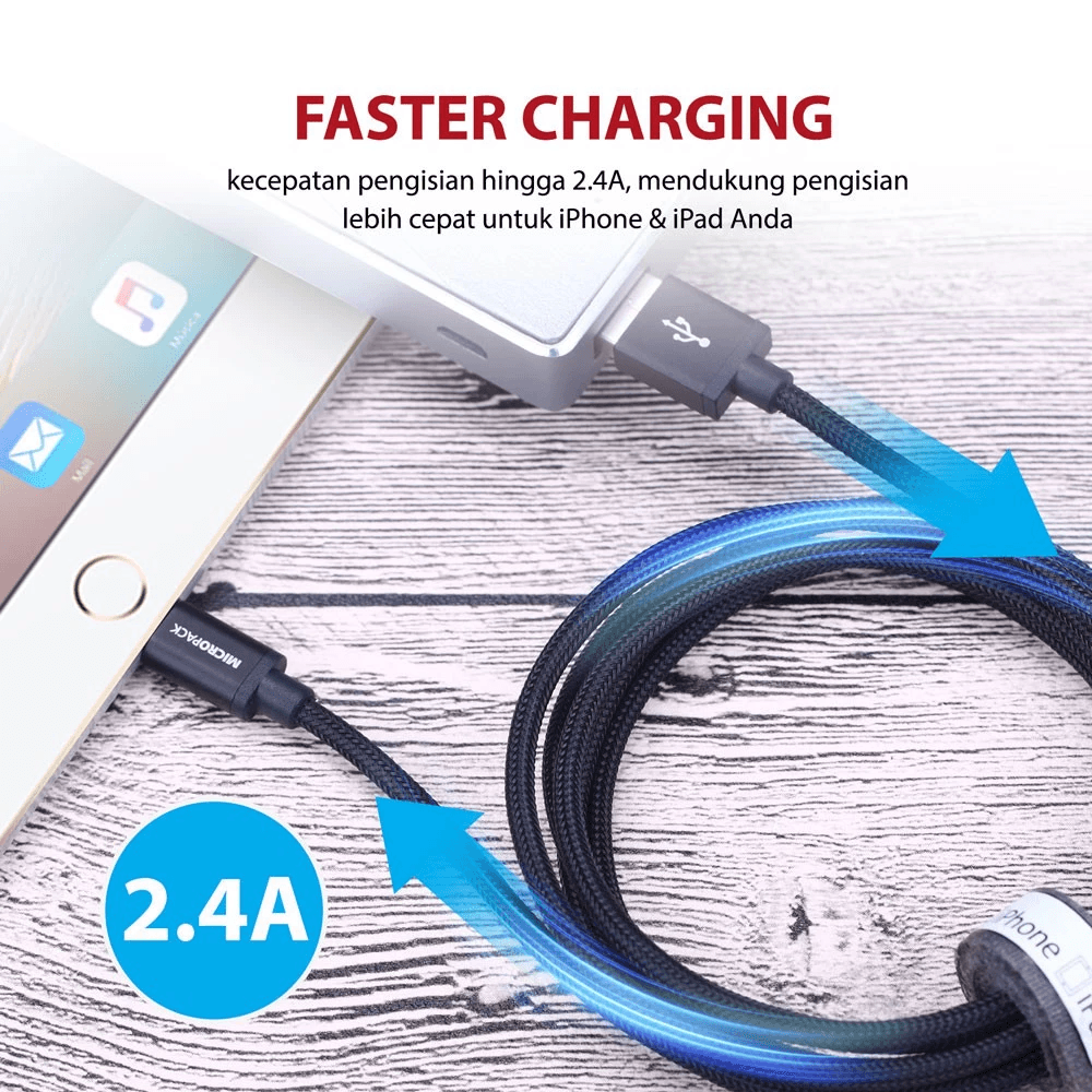 Micropack Cable USB A to Lightning (MFI) 20cm Kabel Charger fast Charging - I-601 - SFI Group - 2