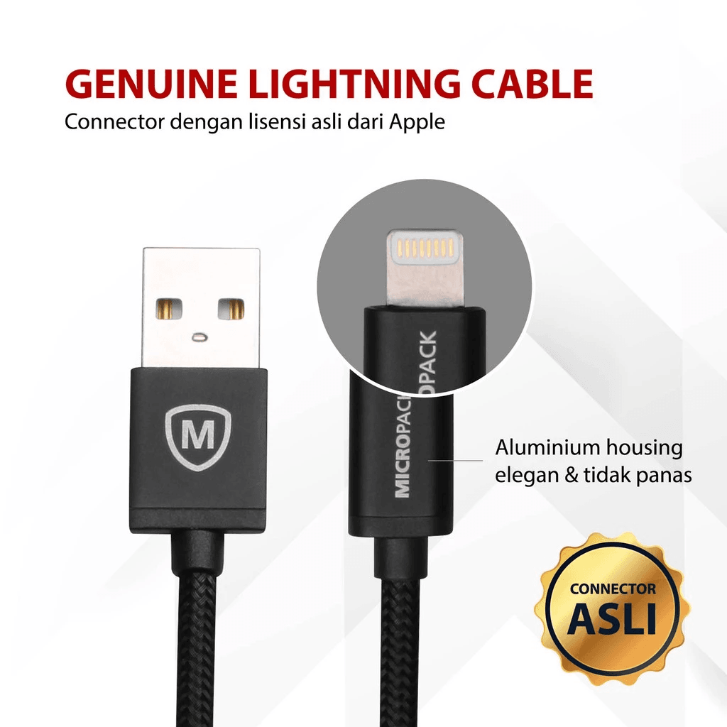 Micropack Cable USB A to Lightning (MFI) 20cm Kabel Charger fast Charging - I-601 - SFI Group - 3