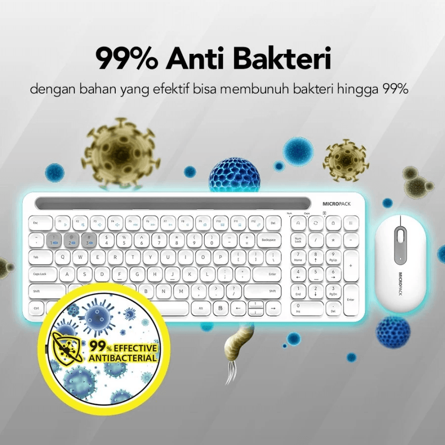 Micropack Keyboard Mouse Premium Combo Bluetooth - Anti Bacterial - 3 Mode iFree Pro 2 - KM-238W - SFI Group - 2