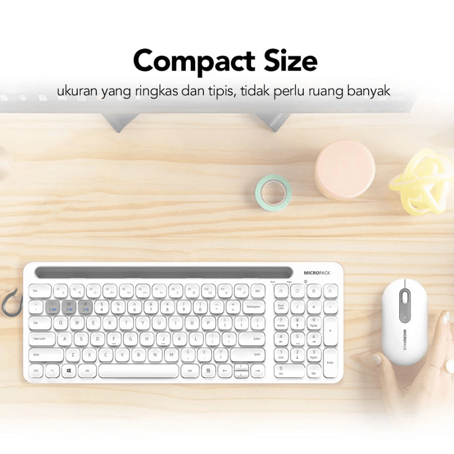 Micropack Keyboard Mouse Premium Combo Bluetooth - Anti Bacterial - 3 Mode iFree Pro 2 - KM-238W - SFI Group - 4