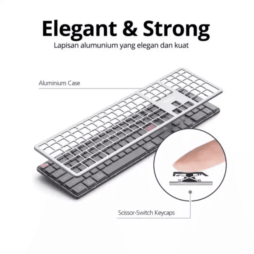 Micropack Keyboard Wireless & Bluetooth - Rechargeable - Silent Key - Dual Modes - K-310W - SFI Group - 2