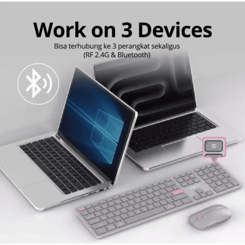 Micropack Keyboard Wireless & Bluetooth - Rechargeable - Silent Key - Dual Modes - K-310W - SFI Group - 4