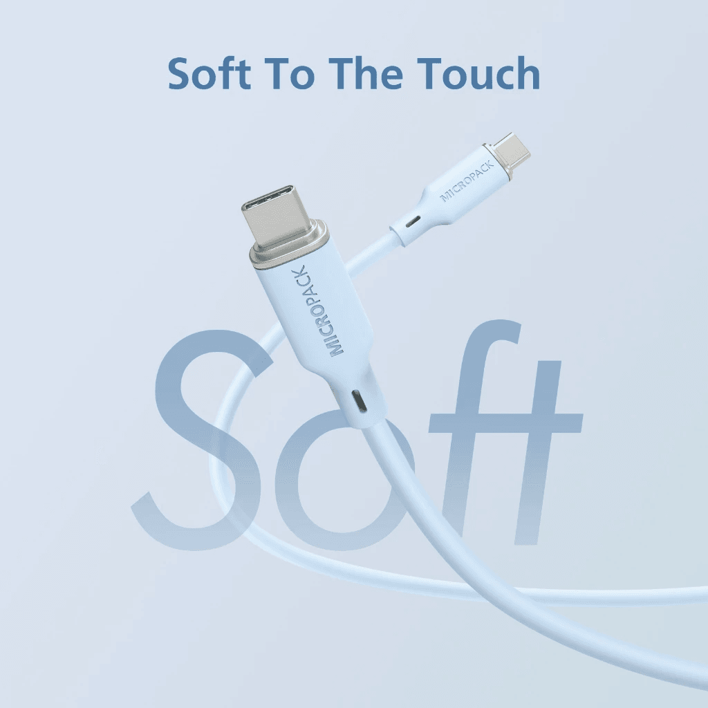 Micropack Cable C to C - Fast Charging & Strong Cable - 60watt - Soft Silicone - Kabel 1,2 Meter - MC-C60 - SFI Group - 4