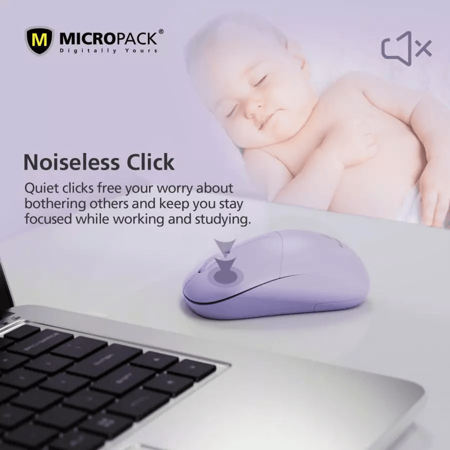 Micropack Mouse Wireless - Silent Click - Slim Design - MP-712W - SFI Group - 2