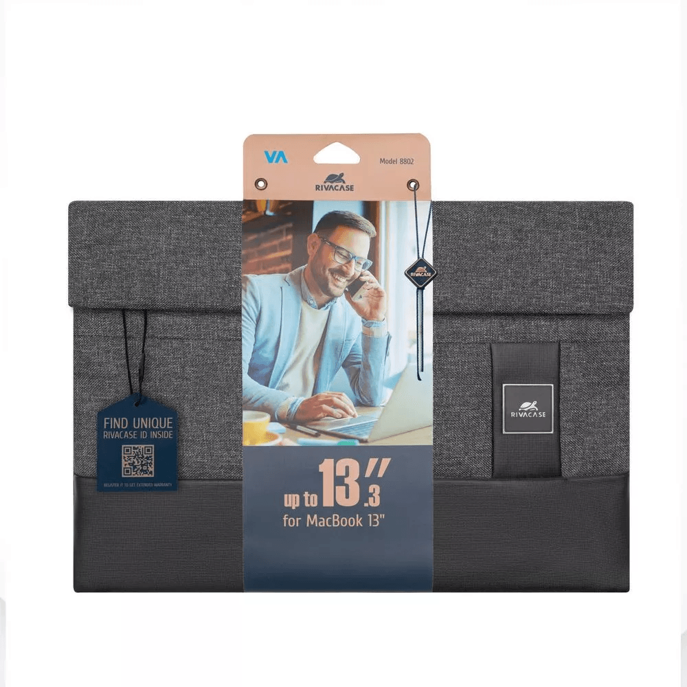 RIVACASE Pelindung Laptop Sleeve 13.3 Inch LANTAU 8802 | BLACK MELANGE - SFI Group - 4