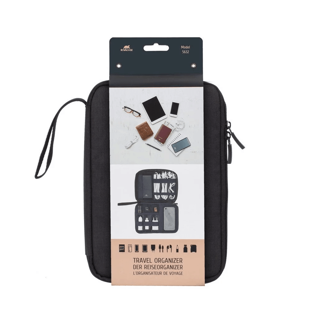 RIVACASE Tempat Penyimpanan Travel Bag Organizer Water Resistant | Biscayne (5632) - Black - 3