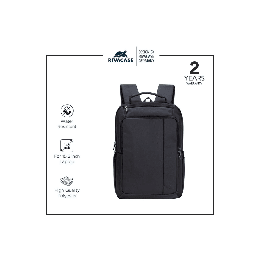 RIVACASE Tas Ransel Backpack Laptop 15.6 Inch Water Resistant | Central (8262) - Black & Blue - Biru - SFI Group - 4
