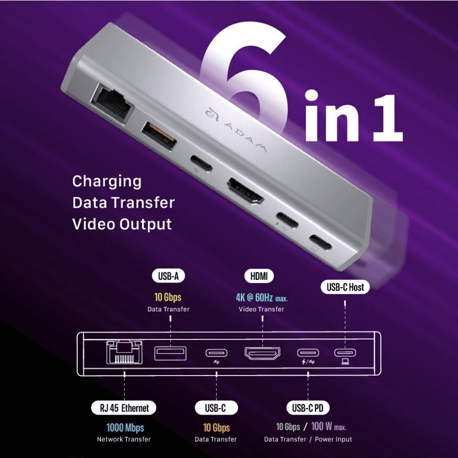 Adam Elements Casa Hub Stand Ultra - Data Converter USB-C Magnetic - Laptop Hub Stand - AAPADHUBSTDU - SFI Group - 4