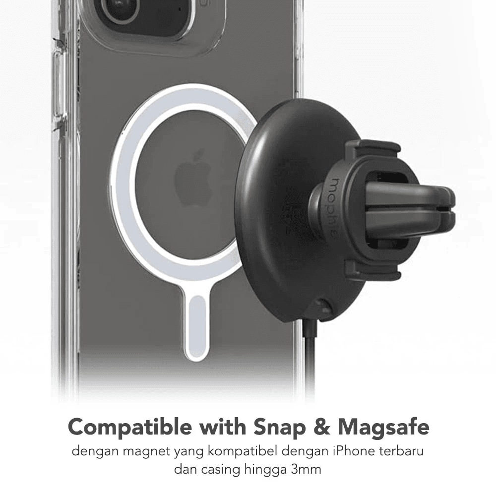 MOPHIE WIRELESS CHARGING CHARGER AND CAR HOLDER FOR IPHONE SNAP + MAGSAFE 15W VENT MOUNT - SFI Group - 3