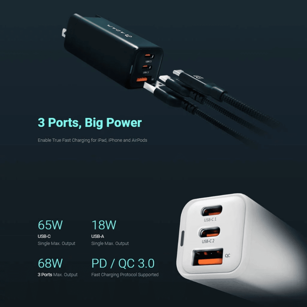 Adam Elements Wall Charger Charging Compact PD/QC 66W - Omnia X6I - SFI Group - 4