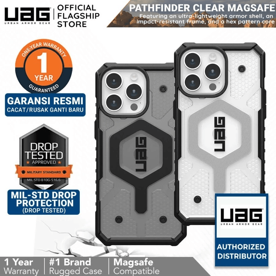 UAG Pathfinder Case iPhone 15 Pro / iPhone 15 Pro Max ProMax - Magsafe Clear Casing - SFI Group
