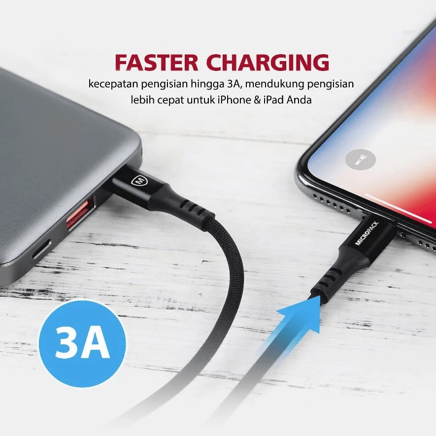 Micropack Cable USB C to Lightning (MFI) 1.2M (i-130CL) MFI Fast Charging Kabel Charger - SFI Group - 3