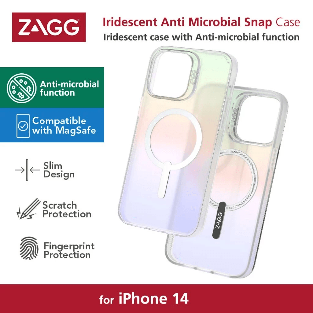 ZAGG Case Magsafe For iPhone 14 Pro & 14 Pro Max Casing Hp Iridescent Snap ProMax - SFI Group
