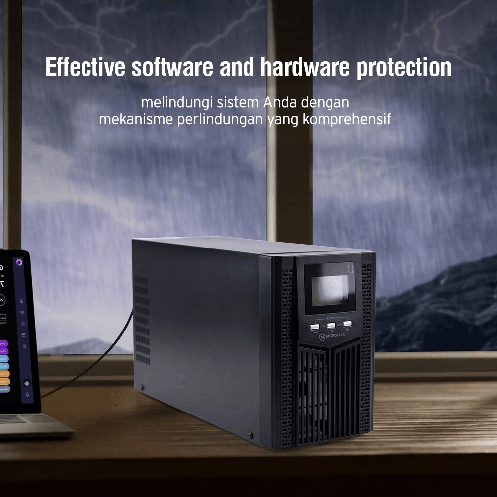 Micropack UPS Offline Premium Stabilizer - Lightning Protection (Anti Petir) - 3KVA/2700W - Battery 7Ah - MFU-3KVA - 3