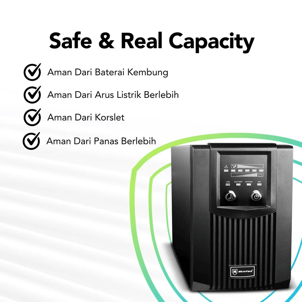 Micropack UPS Online Premium Stabilizer - Lightning Protection (Anti Petir) - 2KVA1800watt - MFU-2KVA - 5