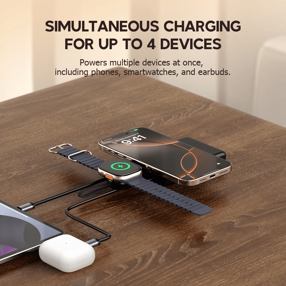 Micropack Wireless Powerbank 10.000 mAh - Fast Charging 22,5 watt - Magnetic - With Watch Charger & Kickstand - 4-in-1 - Power Bank 10000 mAh - WPB-W10 - SFI Group - 5