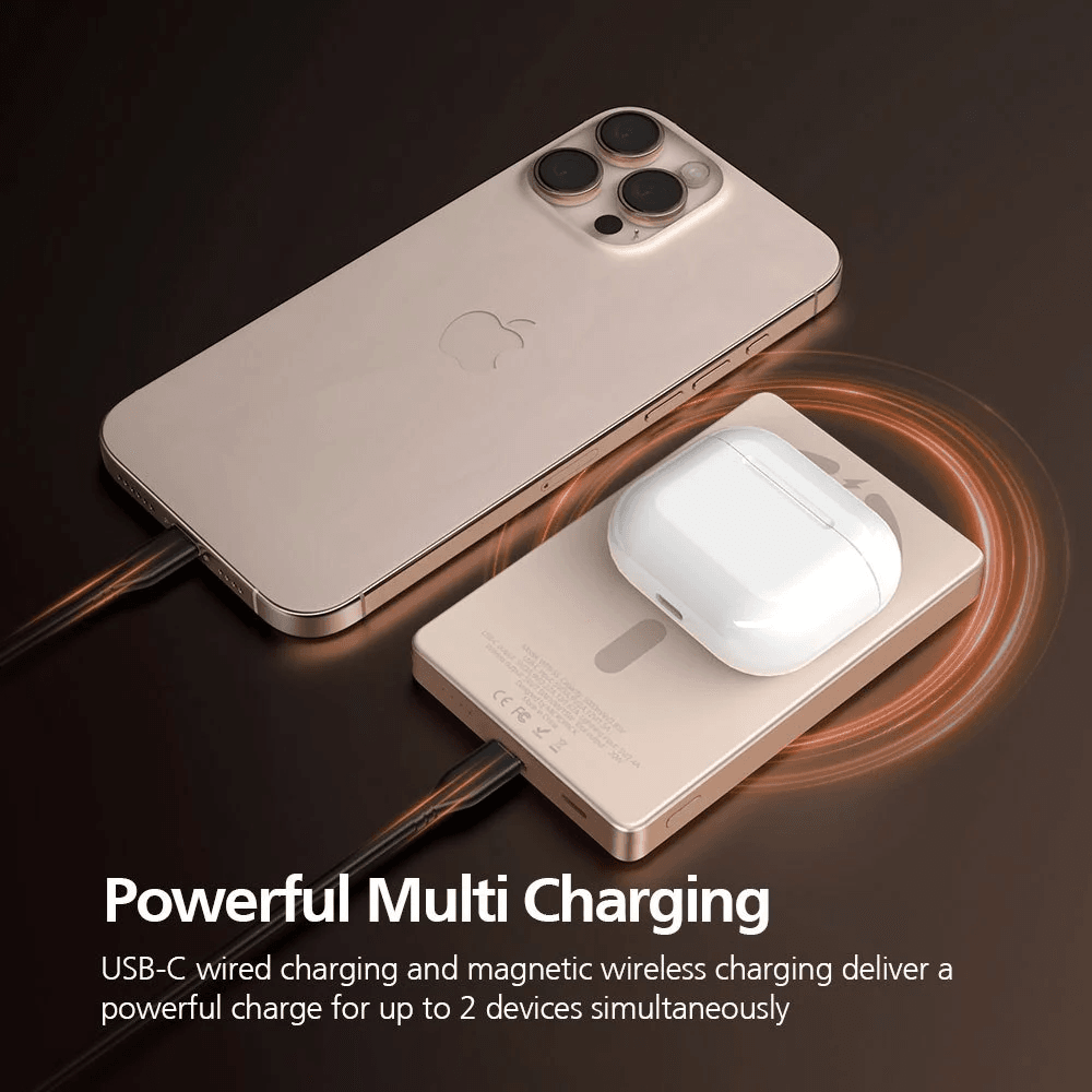 Micropack Wireless Powerbank 10.000 mAh - Fast Charging 22,5 watt - Slim Magnetic 14mm - Power Bank 10000 mAh - WPB-10S - SFI Group - 5