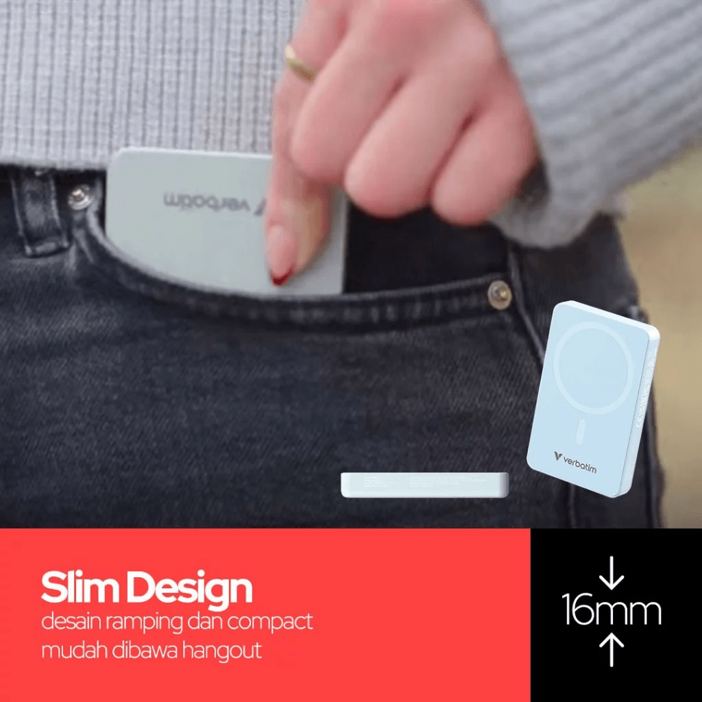Verbatim Charge N Go – Power Bank Wireless Magnetic 10.000 mAh – Basic Powerbank 10.000 mAh - SFI Group - 4