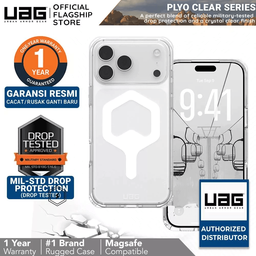 UAG Case For iPhone 17 / 17 Air - Casing iPhone 17 - Plyo MagSafe - Ice/White - SFI Group