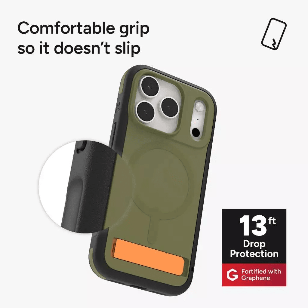 ZAGG Case For iPhone 17 Pro 17 Pro Max - Casing Kickstand - Sedona Snap Casing Kick Stand Camera Button ProMax - Sea Kelp - SFI Group - 3