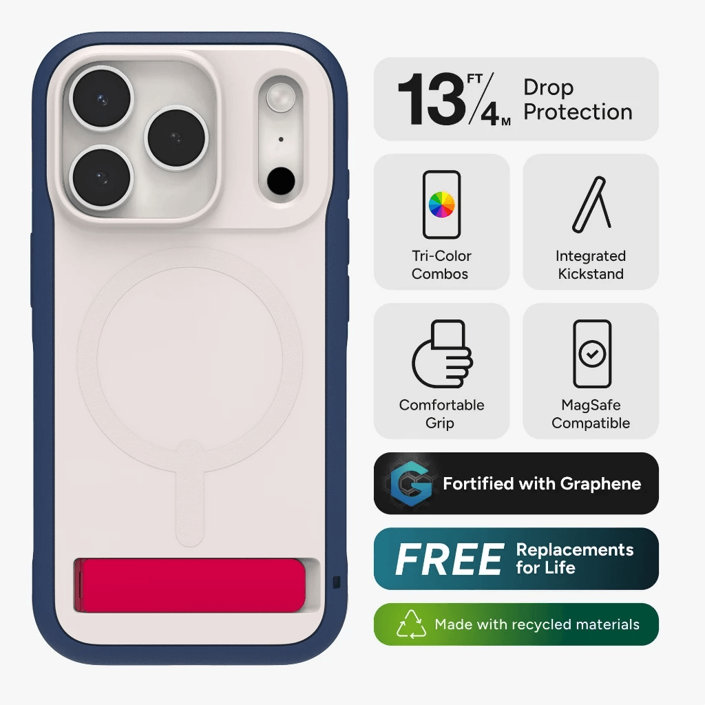 ZAGG Case For iPhone 17 Pro 17 Pro Max - Casing iPhone 17 ProMax - Sedona Snap Cases - Red Light and Blue - SFI Group - 5