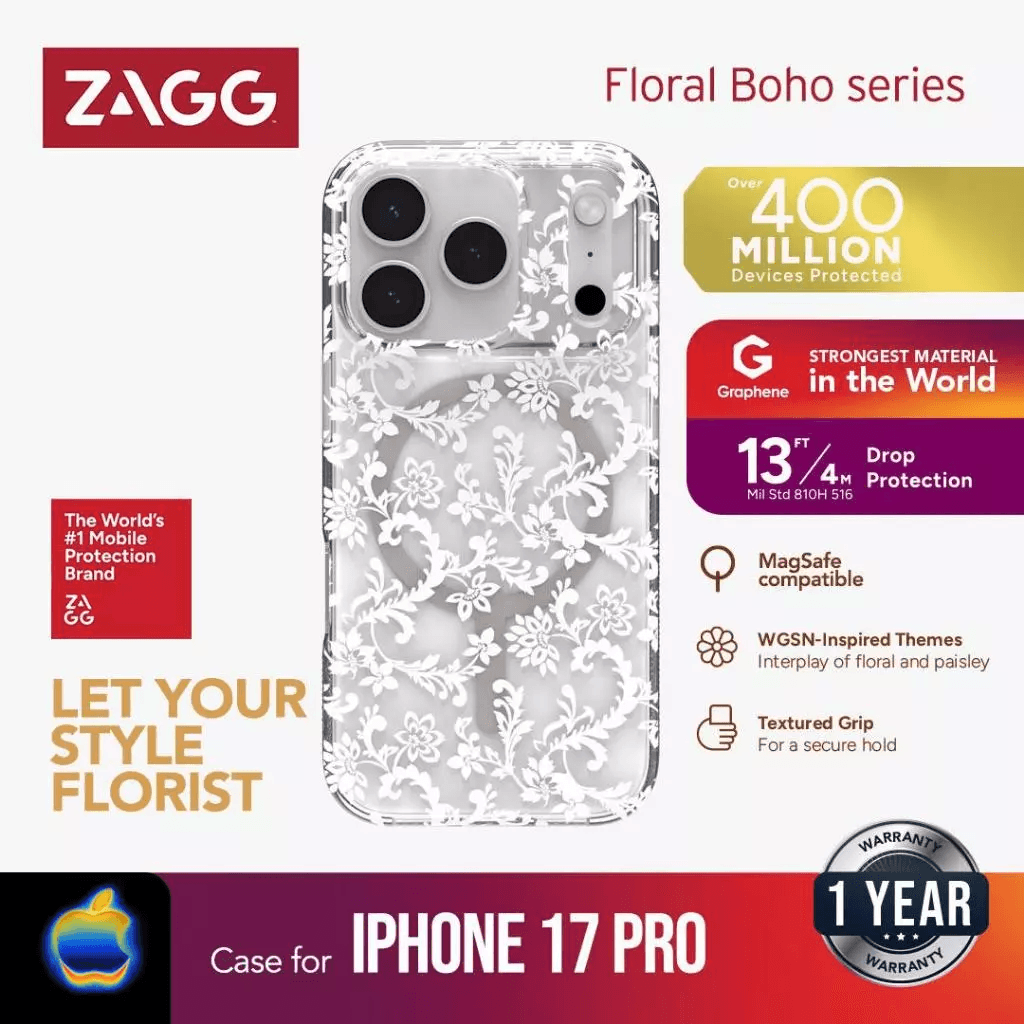 ZAGG Case For iPhone 17 Pro 17 Pro Max - Casing iPhone 17 ProMax - Milan Snap Casing - Boho Blossom - SFI Group