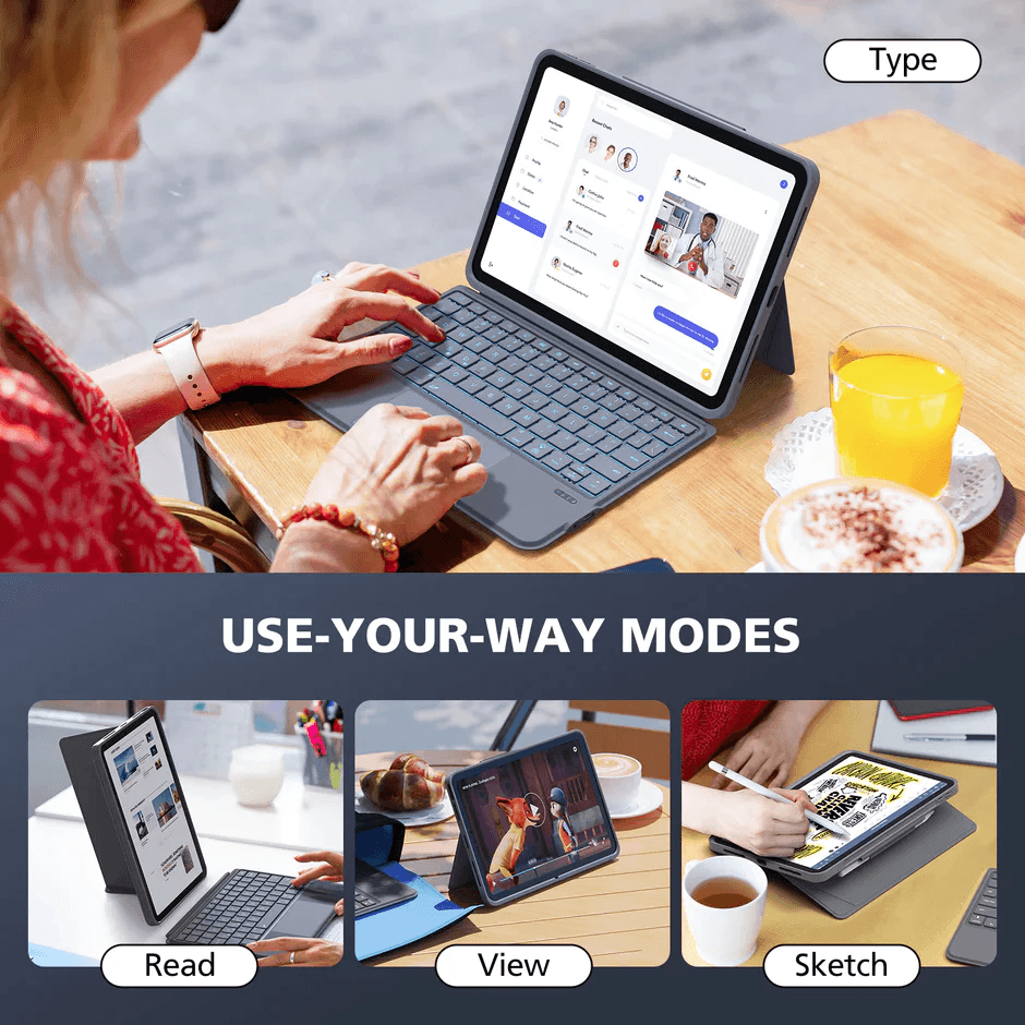 Micropack Multi-Device Bluetooth Keyboard for iPad AirPro 11 (Grey) - MTK-01 - SFI Group - 5