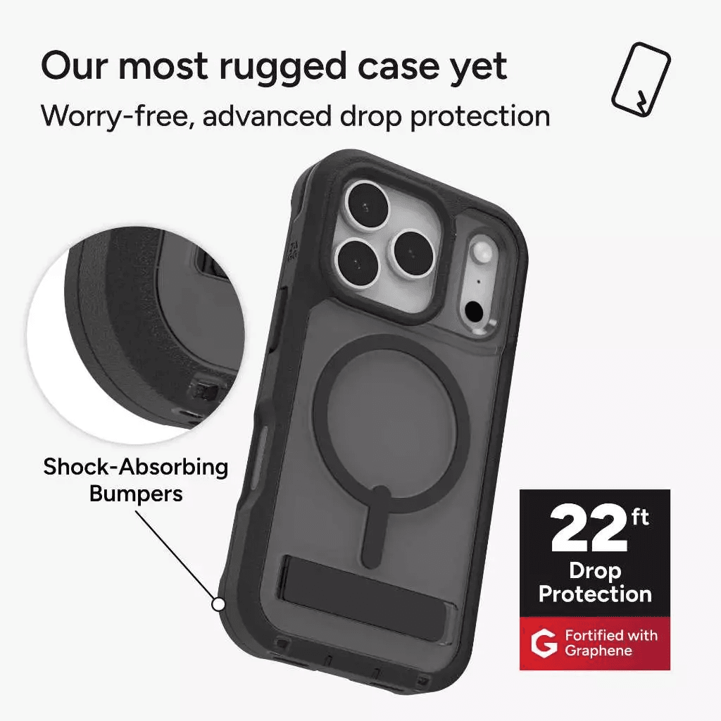 ZAGG Case For iPhone 17 Pro / 17 Pro Max - Casing HP iPhone 17 ProMax - Rainer - Snap - with Kickstand Kick Stand & Camera Button - SFI Group - 2
