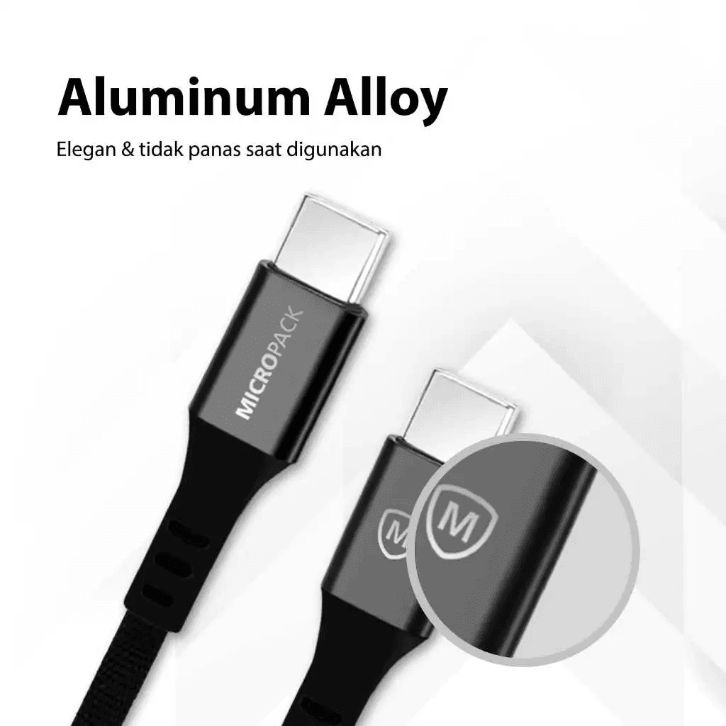 Micropack Cable C to C - Super Fast Charging & Strong Cable - 60watt - Kabel 2 Meter - MC-CC23 - SFI Group - 3