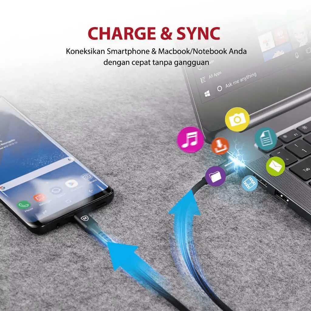 Micropack Cable C to C - Super Fast Charging & Strong Cable - 60watt - Kabel 2 Meter - MC-CC23 - SFI Group - 5