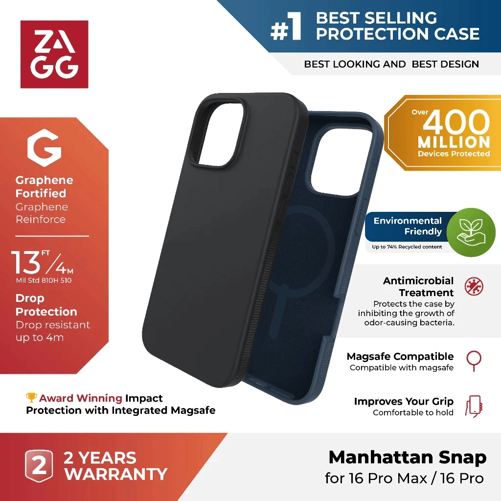 ZAGG - Case For Iphone 17 Pro - Casing Hp Snap - Manhattan - SFI Group