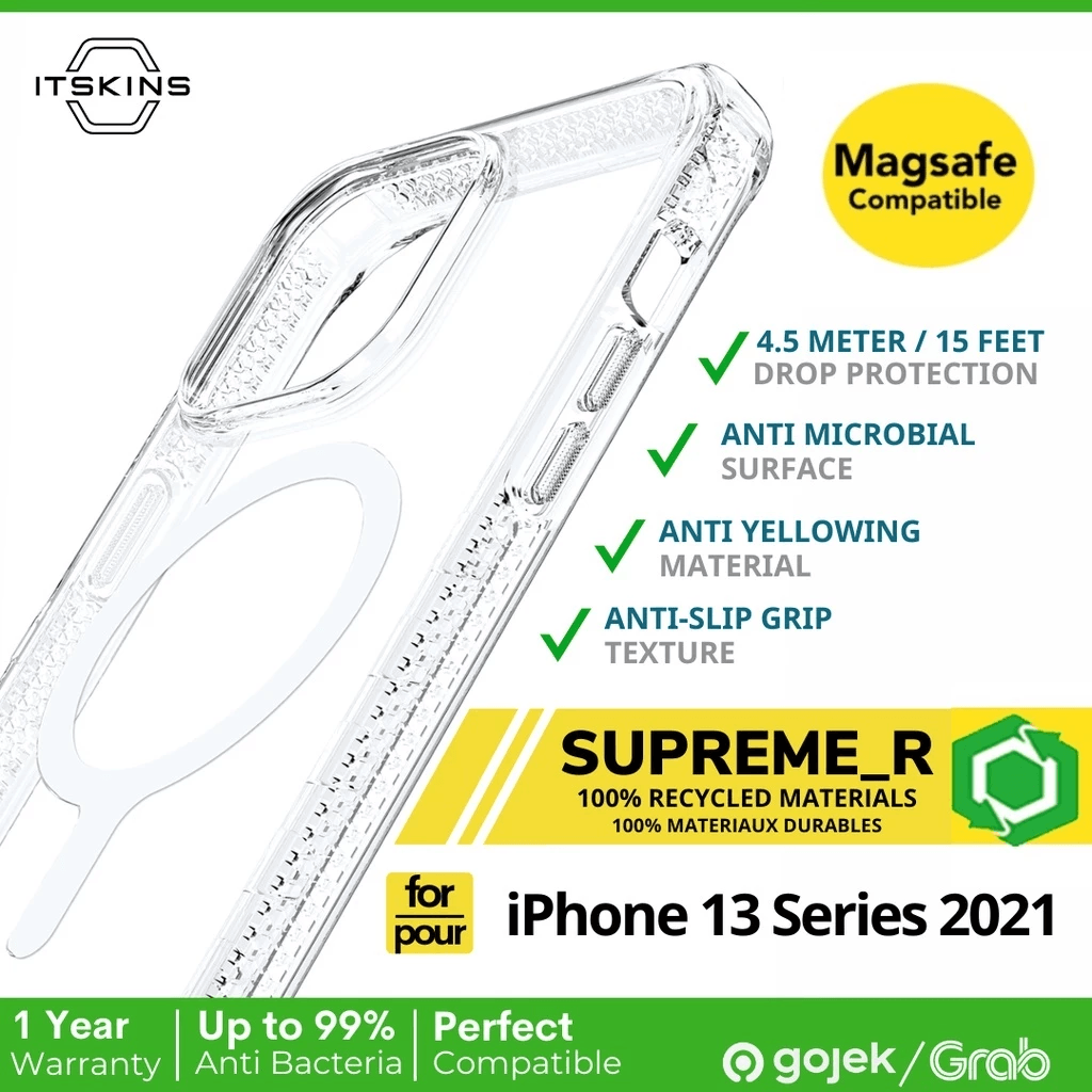 ITSKINS Case iPhone 13 Pro Max / 13 Pro / 13 SUPREME MAGCLEAR Magsafe Clear Casing ProMax - SFI Group 5.0 1 penilaian 3 Terjual