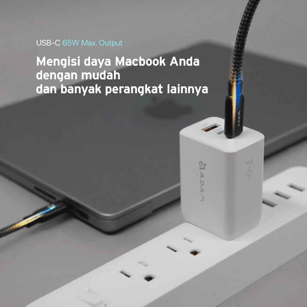Adam Elements - Wall Charger Charging - 3 Port - 65W GaN - Omnia X65 Th - Black - SFI Group - 4