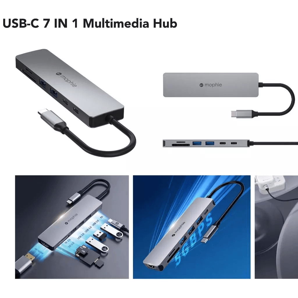 MOPHIE DATA CONVERTER KONVERTER - USB C HUB 7 IN 1 - GREY - SFI Group - 3