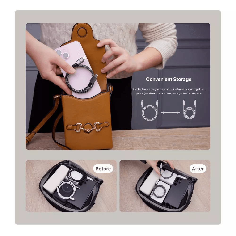 Adam Elements Cable Data Magnetic USB C to C 60W - 100 cm - Kabel Data/Kabel Charger - Casa MS100 - ACBADMS100 - SFI Group - 2