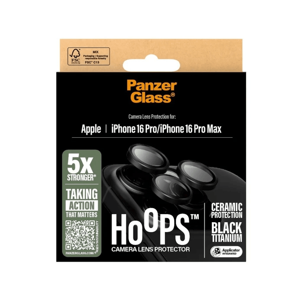 PanzerGlass Hoops Ceramic Camera Lens Protector (3 Lens) Natural Titanium For iPhone 16 Pro | 16 Pro Max | ProMax Pelindung Lensa Kamera - SFI Group - 2