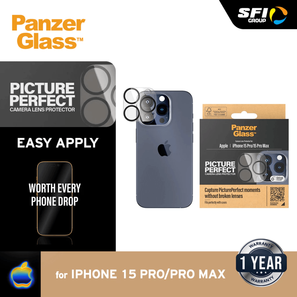 PanzerGlass Picture Perfect Camera Lens Protector (3 Lens) For iPhone 15 Pro | 15 Pro Max | ProMax Pelindung Camera - SFI Group