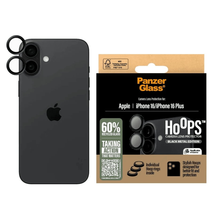 PanzerGlass Hoops Camera Lens Protector (3 Lens) Natural Titanium For iPhone 16| iPhone 16 Pro | 16 Pro Max | ProMax Pelindung Lensa Kamera - SFI Group - 2