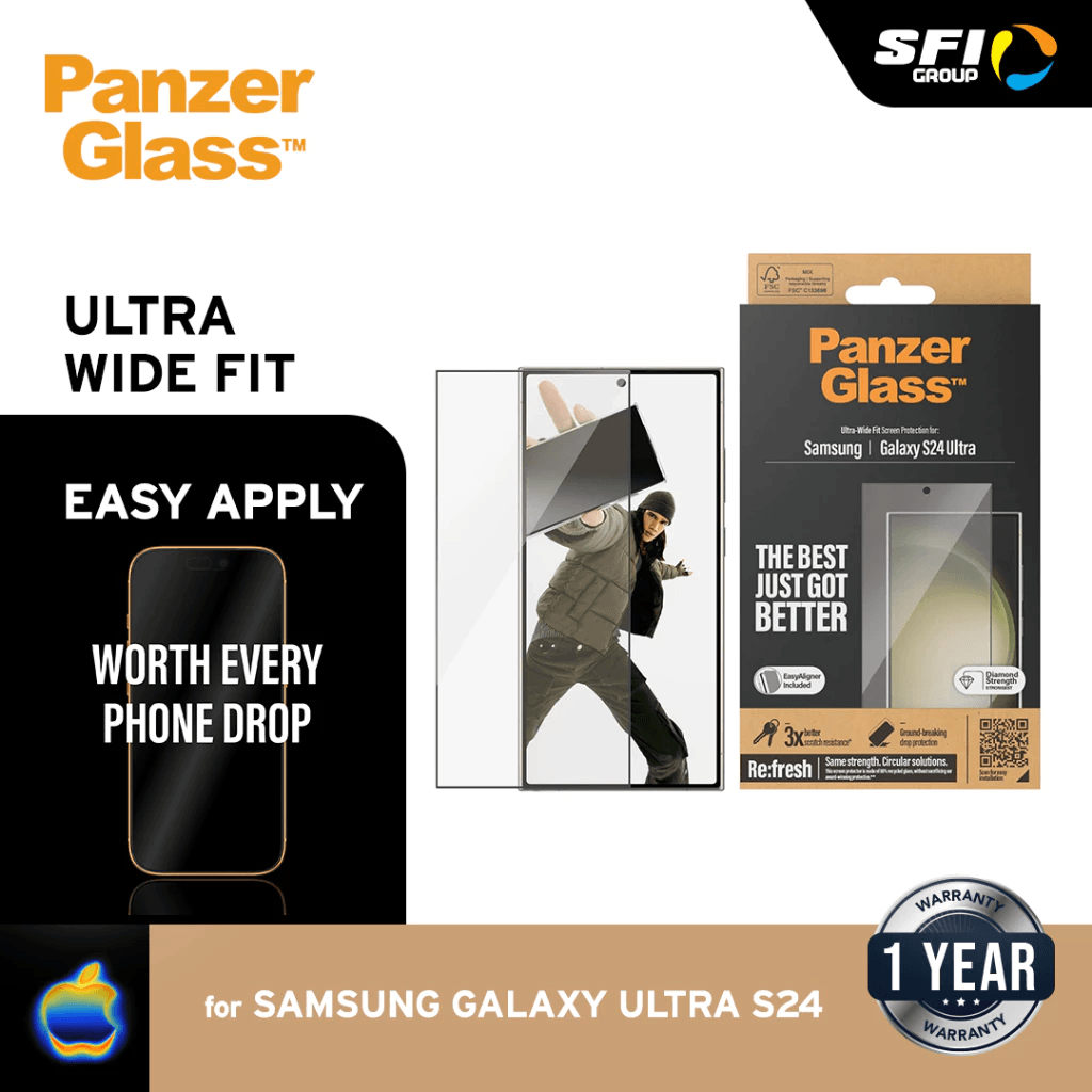 PanzerGlass Ultra Wide Fit | Screen Protector For Samsung S24 Ultra | Tempered Glass Anti Gores - SFI Group