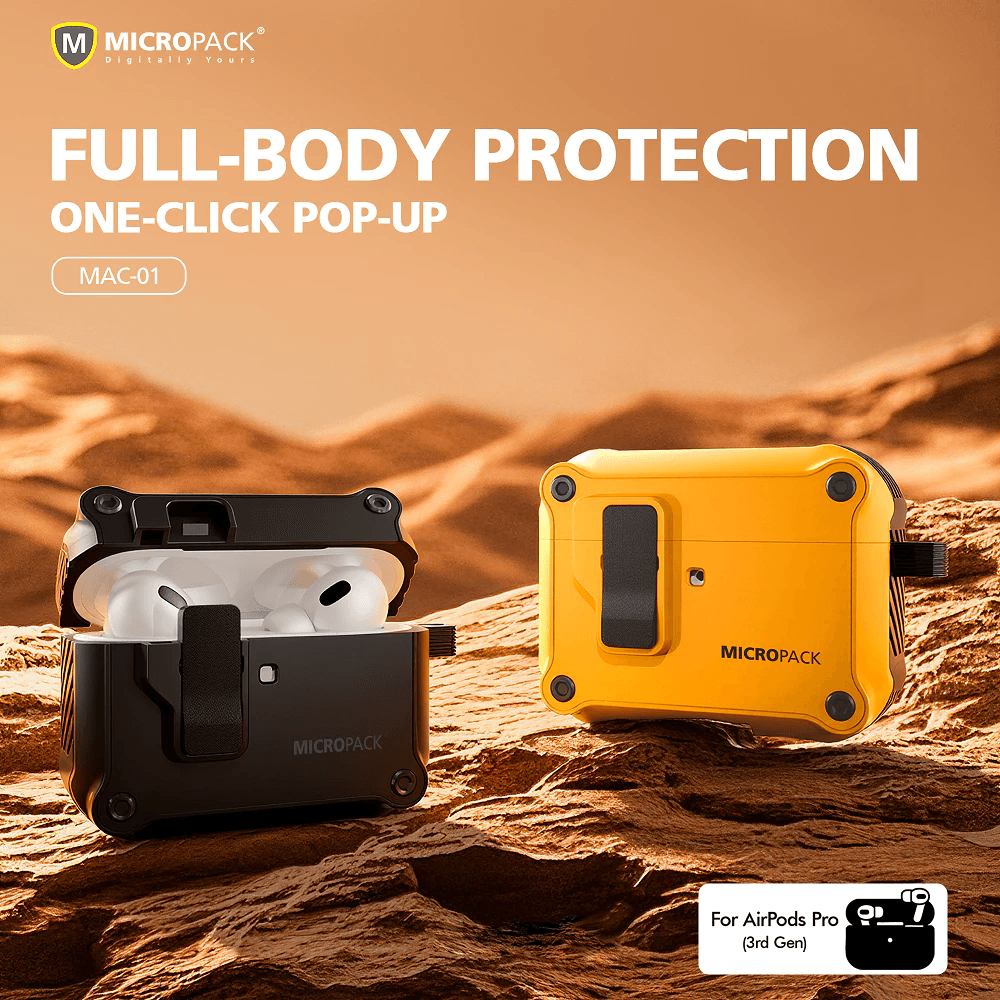 Micropack Case For Airpods Pro 3 - Strong & Protective - Magnetic One Click Auto Pop - Drop Protection - MAC-01 - 4