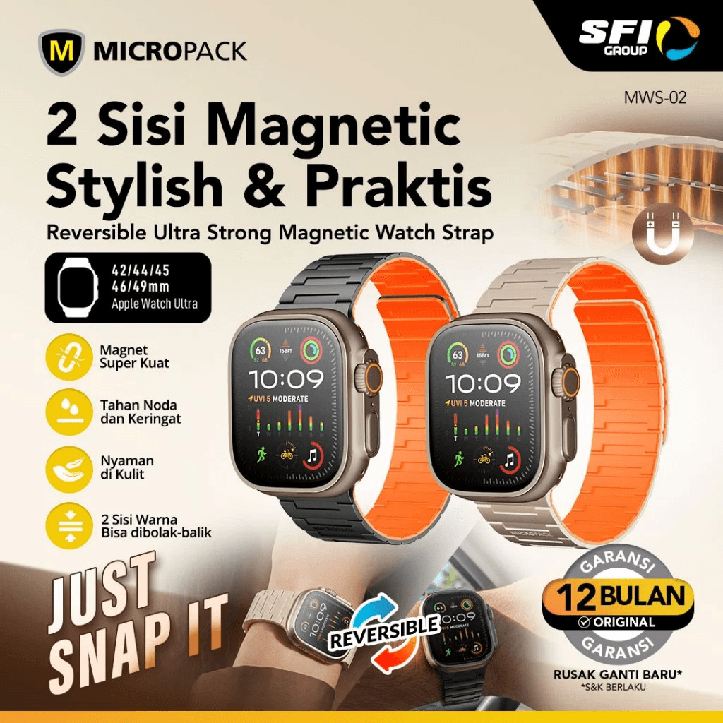 Micropack Magnetic Watch Strap - Stylish & Comfy - Skin Friendly - Dual Color 42 Ultra - MWS-02