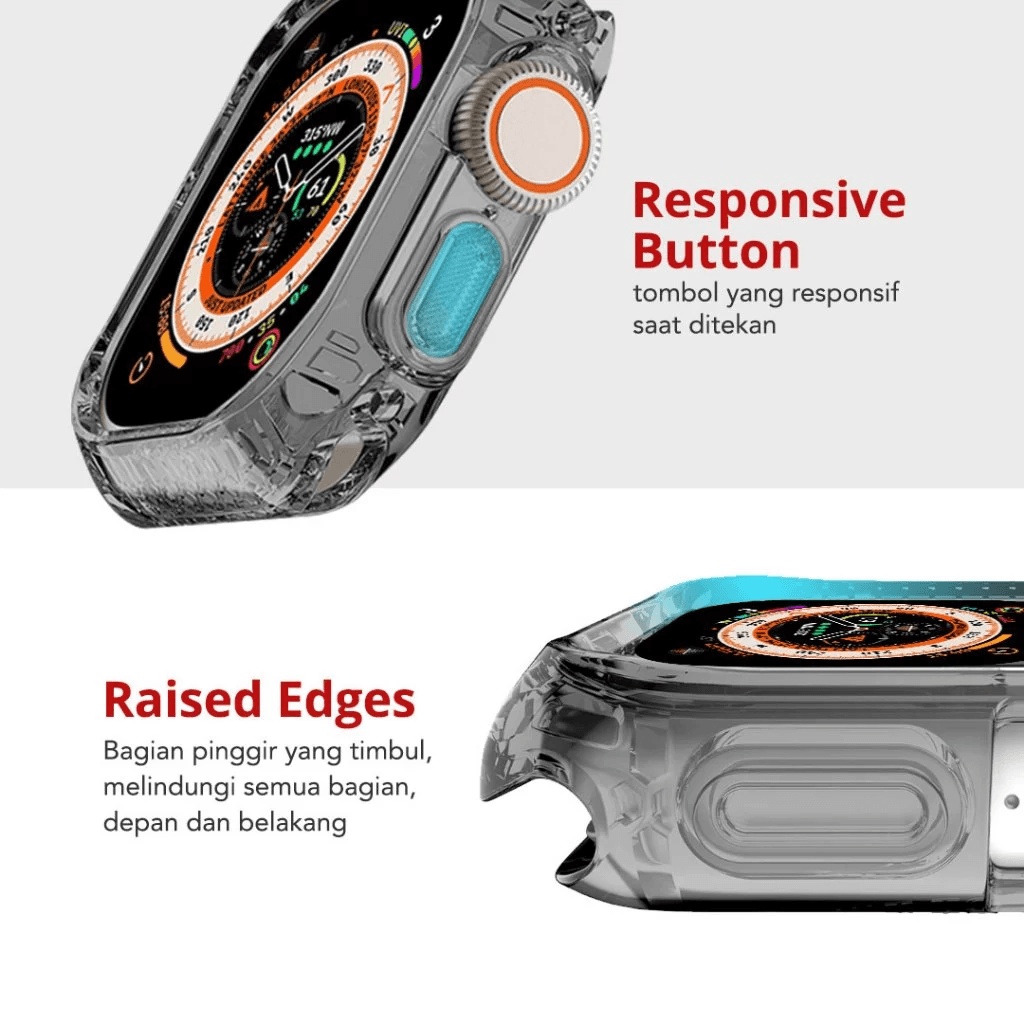 ITSKINS Case Apple Watch Ultra (49MM) - Spectrum R Clear - Smoke Casing (2 in 1 Bumper) - SFI Group - 5