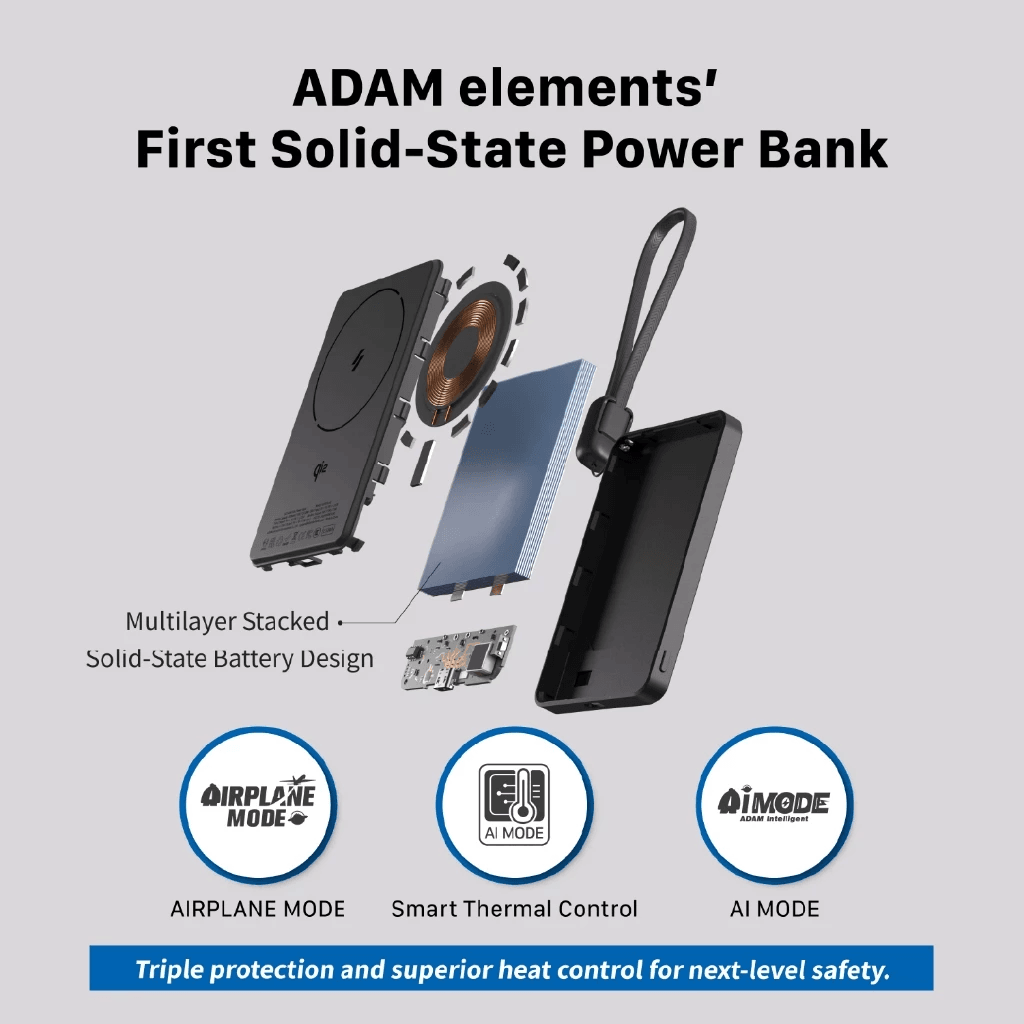 Adam Elements - Powerbank Vionta A5 Slim Qi2 CCC - Fast Charging 4.100 4100 mAh - 60W - Power Bank - SFI Group - 4