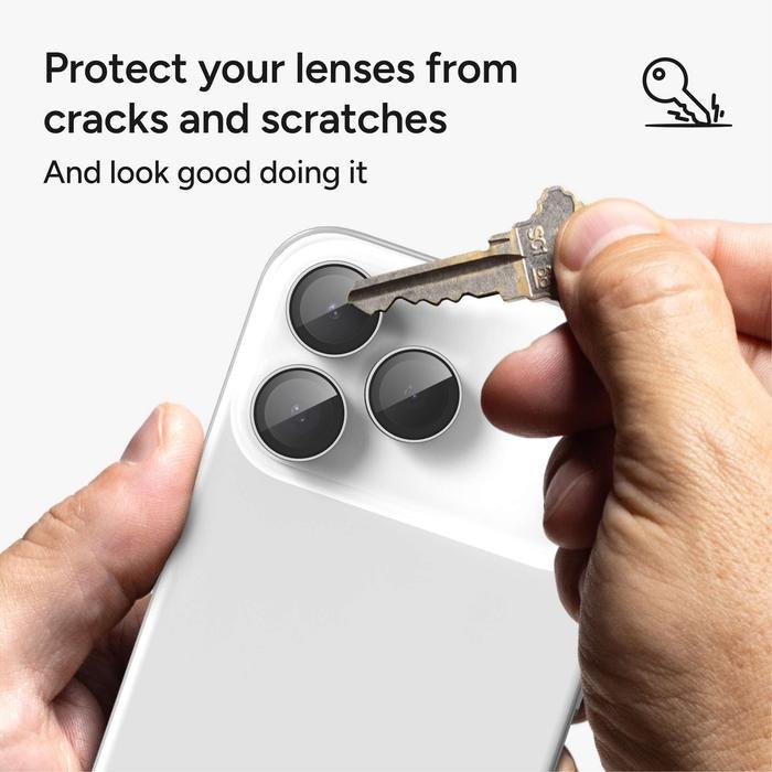 ZAGG Lens Protector - Camera Ring iPhone 16 Pro / Pro Max / 17 Pro / Pro Max - Premium- Silver - Pelindung Lensa Kamera - SFI Group - 5
