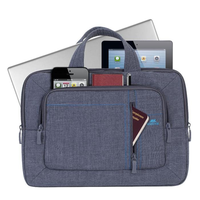 RIVACASE Tas Laptop Selempang Messenger Bag 13.3 Inch Water Resistant | Alpendorf (7520) - Grey | Tas Laptop - 2