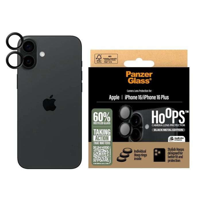 PanzerGlass Hoops Camera Lens Protector (3 Lens) Natural Titanium For iPhone 16| iPhone 16 Pro | 16 Pro Max | Pelindung Lensa Kamera - SFI Group - 2