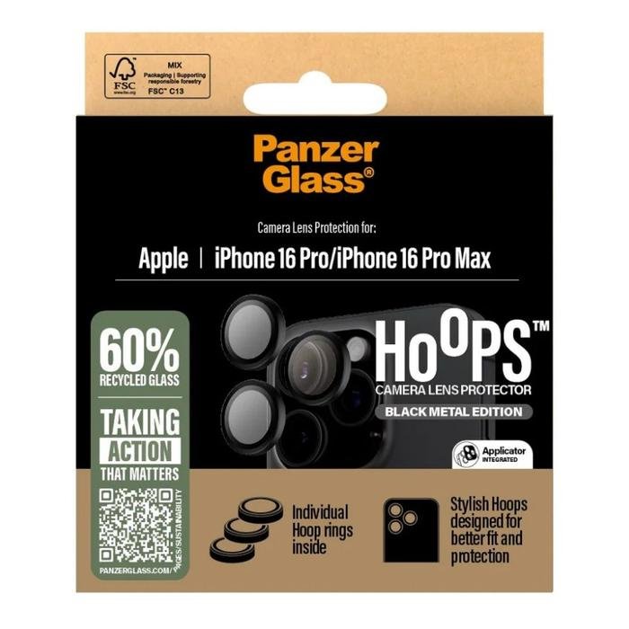 PanzerGlass Hoops Camera Lens Protector (3 Lens) Natural Titanium For iPhone 16| iPhone 16 Pro | 16 Pro Max | Pelindung Lensa Kamera - SFI Group - 3
