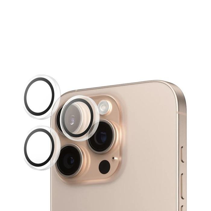 PanzerGlass Hoops Camera Lens Protector (3 Lens) Natural Titanium For iPhone 16| iPhone 16 Pro | 16 Pro Max | Pelindung Lensa Kamera - SFI Group - 4
