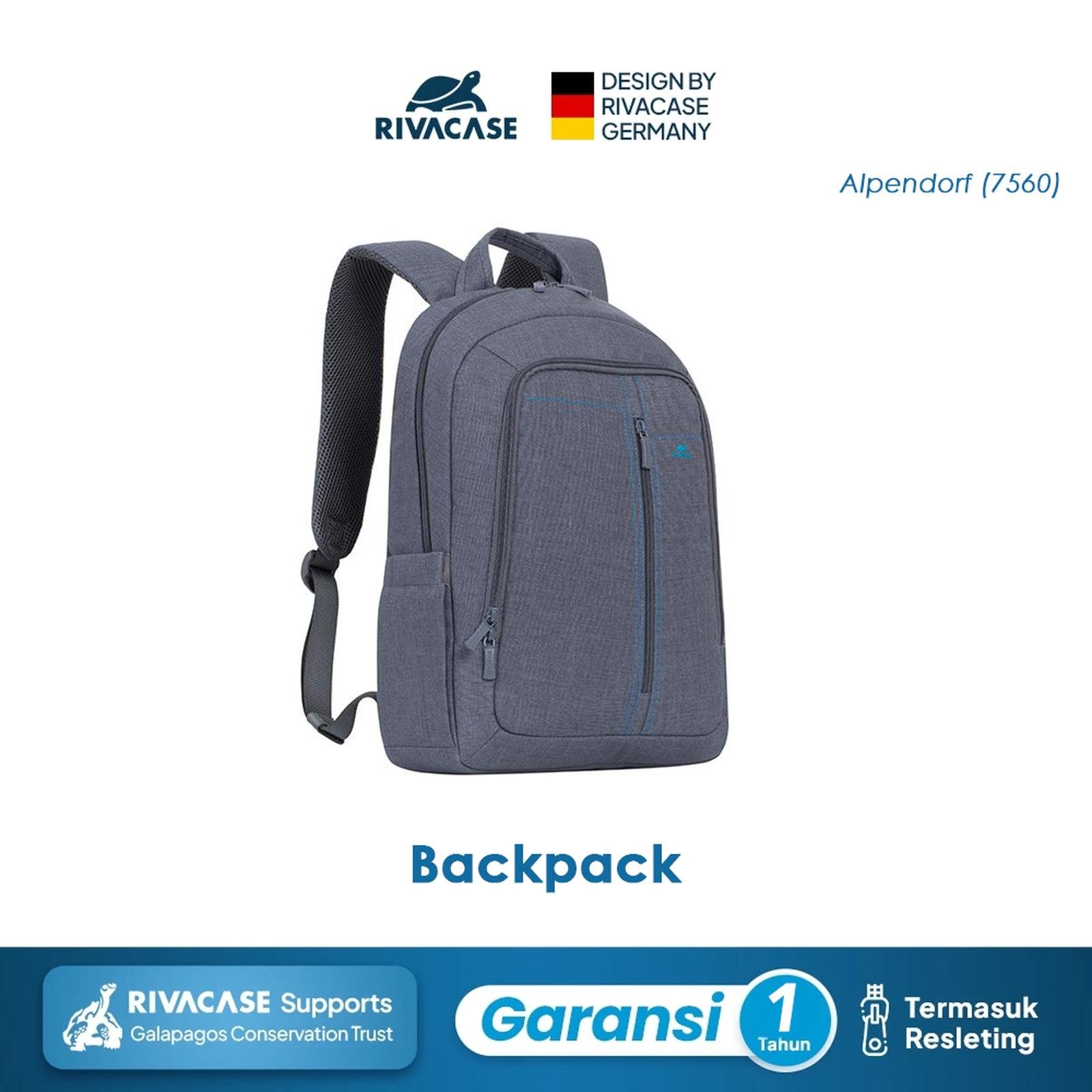 RIVACASE Tas Ransel Backpack Bodypack Laptop / Notebook 15.6 Inch Macbook Pro 16 Inch | Alpendorf - (7560) | Ransel Laptop